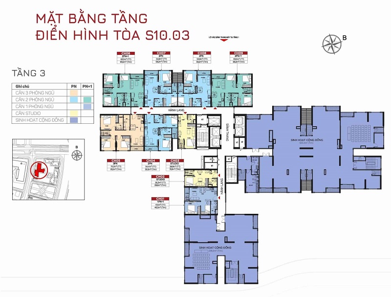 Layout Căn Hộ Tầng 3 – Không Gian Sống Đặc Biệt