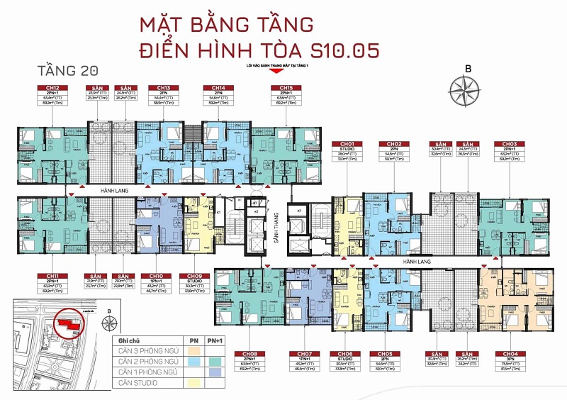 Layout Căn Hộ Tầng 20 – Không Gian Sống Đặc Biệt