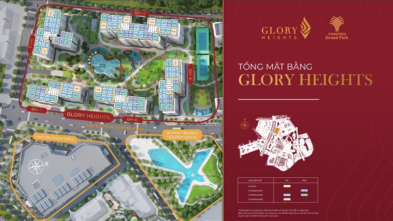 Mặt bằng vị trí phân khu Glory Heights