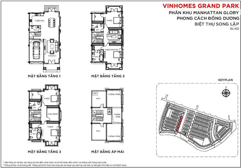 Layout Chi Tiết Biệt Thự Song Lập Manhattan Glory