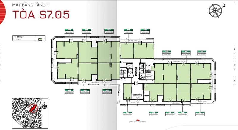 Layout Shophouse S705 – Tầng 1