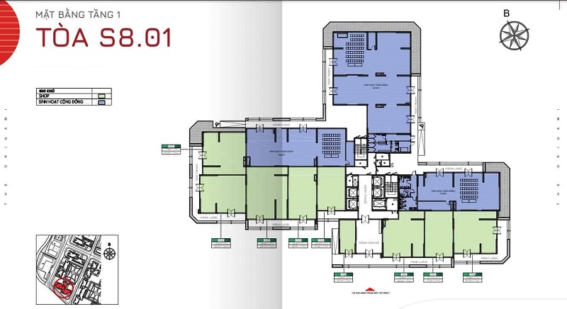 Layout Shophouse S801 – Tầng 1