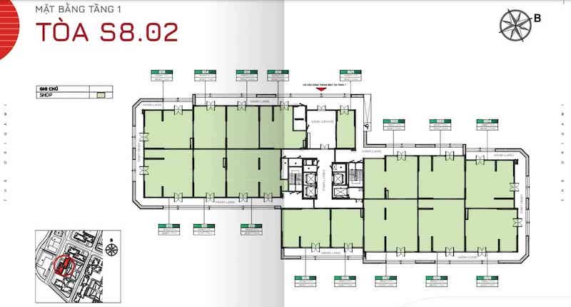 Layout Shophouse S802 – Tầng 1