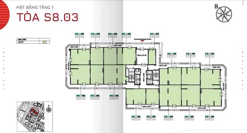 Layout Shophouse S803 – Tầng 1