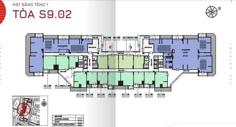 Layout Shophouse Tòa S902 – Tầng 1