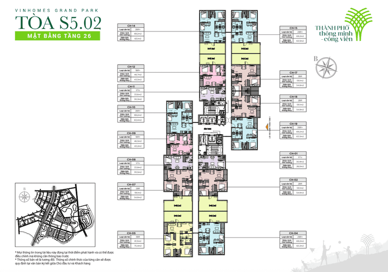 mặt bằng tầng 26 toà s5.02 vinhomes grand park