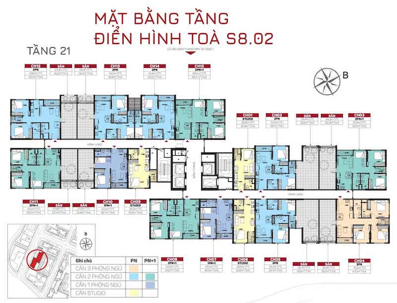 MẶT BẰNG TÒA S8.02 tầng 21