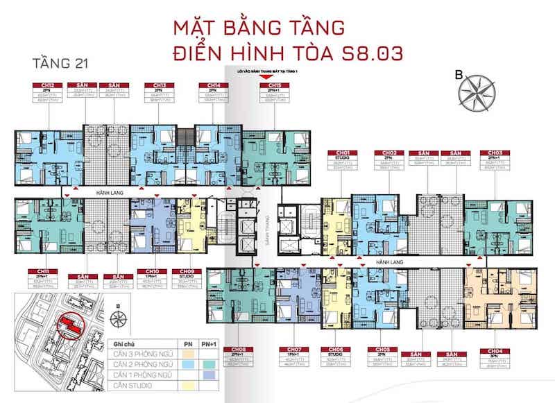 MẶT BẰNG TÒA S8.03 tầng 21